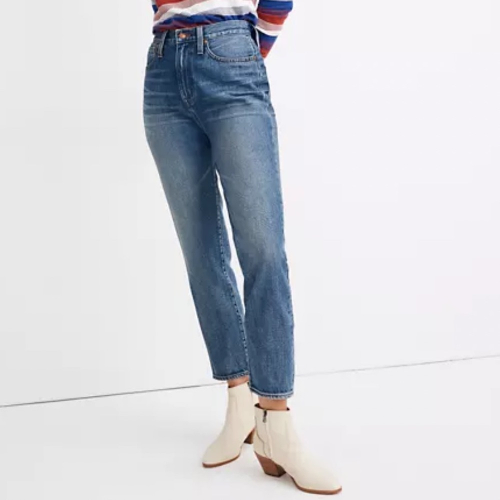 NWT Madewell The Mom Jean Downey Wash High Rise